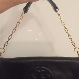 Tory Burch Reva Clutch Shoulder Bag Black